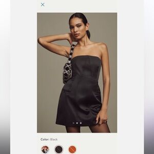 Anthropologie Strapless Sculpted Elegant Black Dress